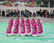 駐馬店市委常委、宣傳部部長(zhǎng)戚存杰、副市長(zhǎng)馮玉梅出席開(kāi)幕式。【圖為汝南代表1隊(duì)】
