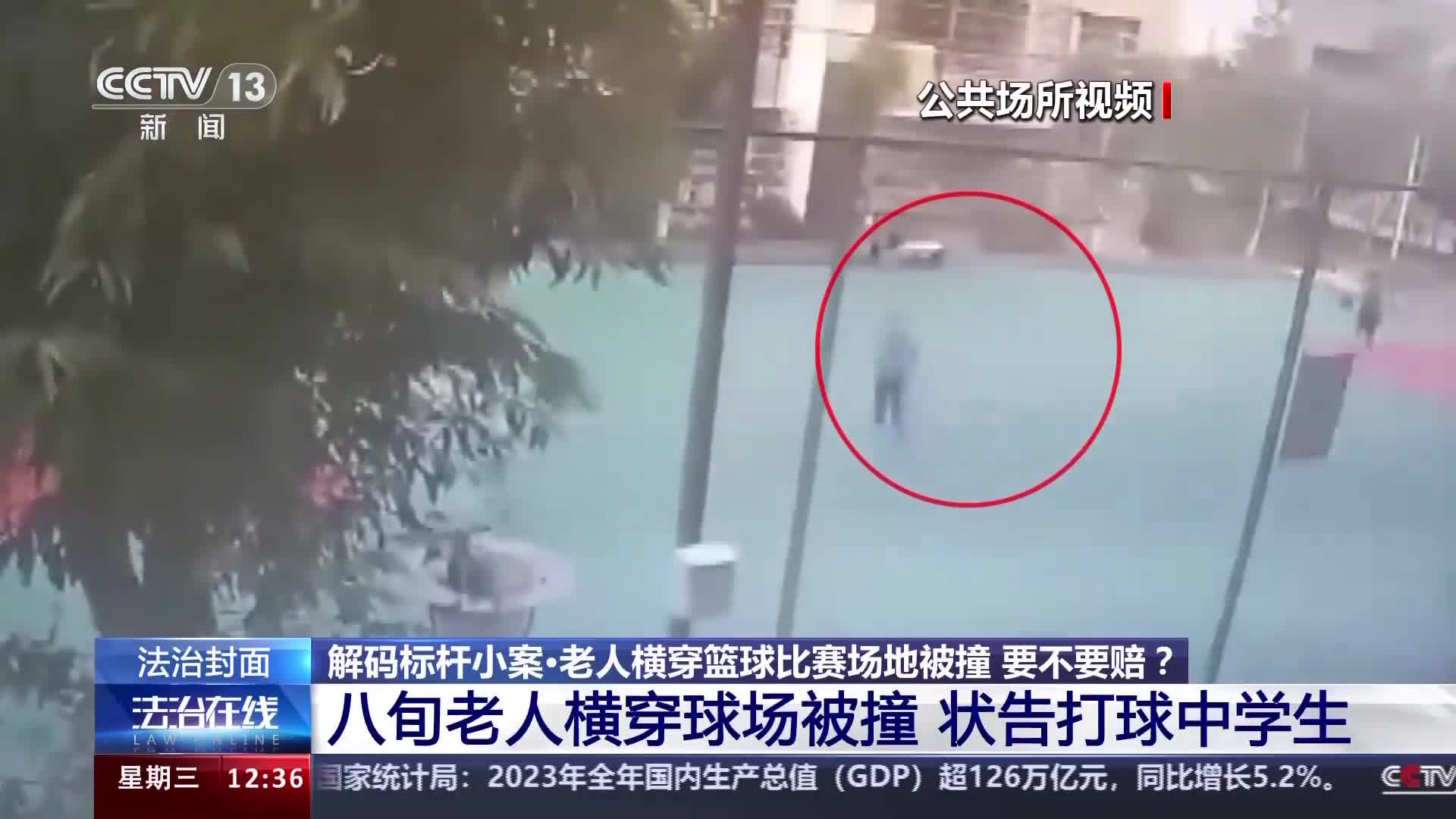 老人橫穿籃球比賽場地被撞要不要賠？法院判決→