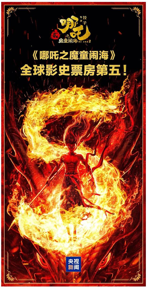 《哪吒2》，全球前5！