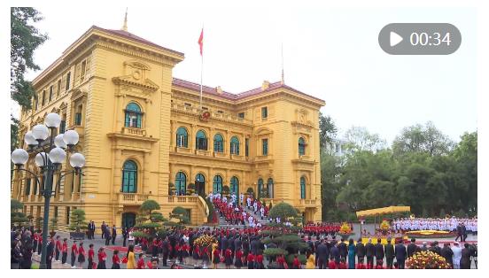 新華社快訊：中共中央總書記、國家主席習(xí)近平出席越共中央總書記蘇林舉行的歡迎儀式
